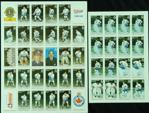 1989-90 Oshawa Generals Police Team Set with (8) Eric Lindros RCs