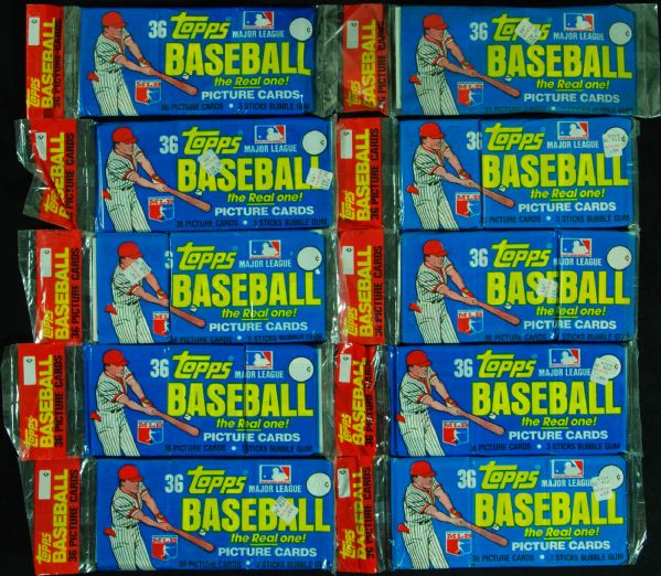 1982 Topps Baseball Rack Packs (10) with Stars Showing