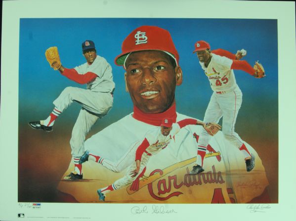 Bob Gibson Signed Paluso Lithograph (Artist's Proof 27/40) (PSA/DNA)