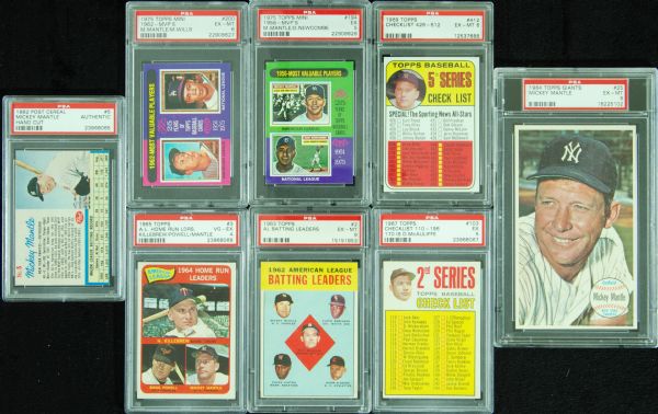 Mickey Mantle PSA-Graded Group (8)