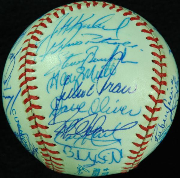 1990 Texas Rangers Team-Signed OAL Baseball (34) (PSA/DNA)