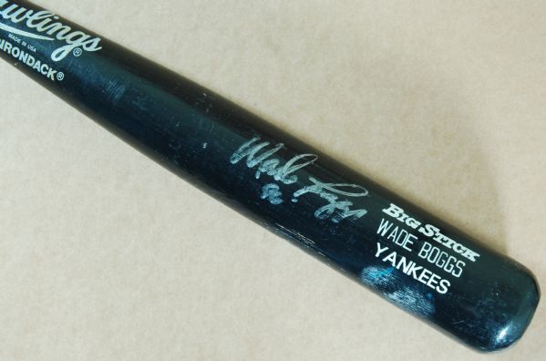 Wade Boggs 1996 Game-Used Signed Rawlings Bat (JSA)