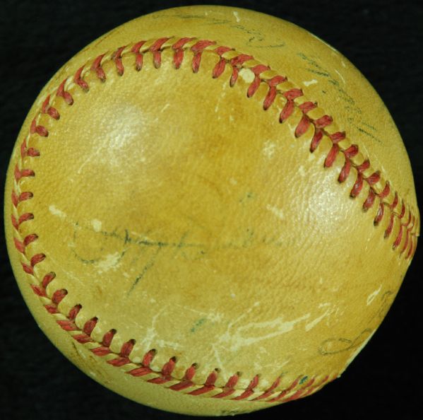 Ty Cobb, Frank Baker, Mickey Cochrane, Dizzy Dean & Others Multi-Signed Baseball (8) (JSA)