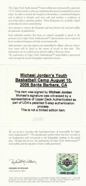 Michael Jordan Signed Chicago Bulls Red No. 23 Jersey (UDA)