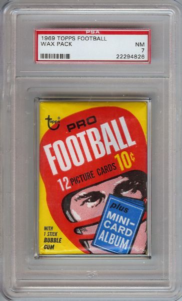 1968-71 Topps Football Unopened Wax Pack Run (4) All PSA-Graded)