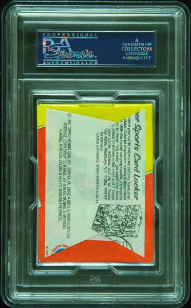 1980-81 Topps Basketball Unopened Wax Pack (Graded PSA 8) With Bird on Top, Magic on Back
