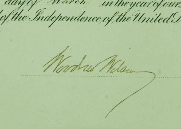 Woodrow Wilson Signed Presidential Document (1914)