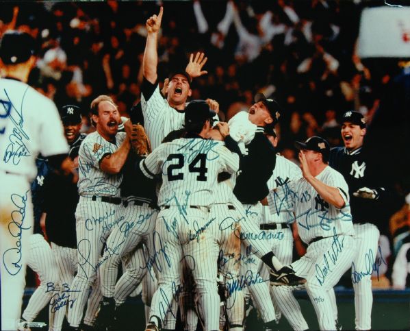 1996 New York Yankees World Champions 16x20 Photo (22) with Jeter, Rivera, Williams, Boggs (PSA/DNA)
