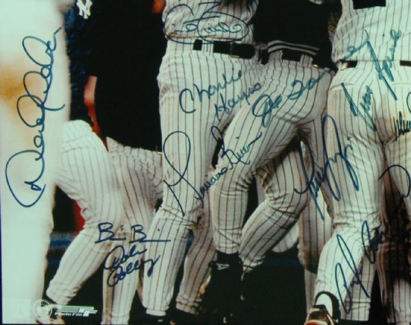 1996 New York Yankees World Champions 16x20 Photo (22) with Jeter, Rivera, Williams, Boggs (PSA/DNA)
