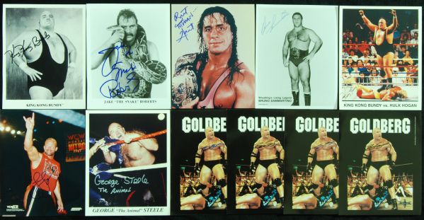 Wrestling Signed Photo Group (57) with Goldberg