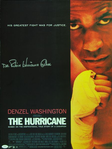 Rubin Hurricane Carter Signed The Hurricane Movie Poster (JSA)