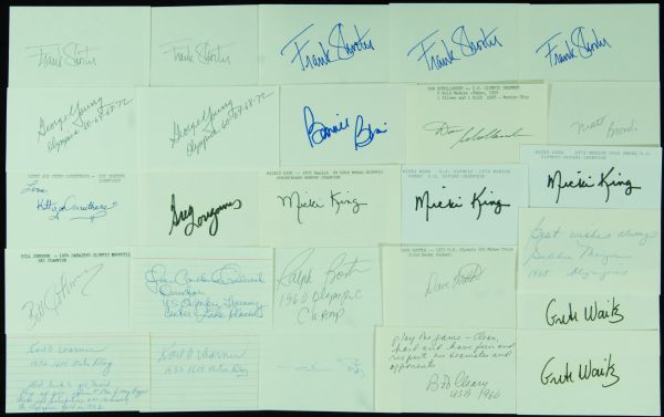 Olympian Signed Index Card Group (25)