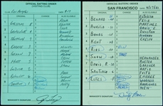 Barry Bonds 500th Home Run Game Signed Scorecards (San Francisco vs. Los Angeles, April 17, 2001)