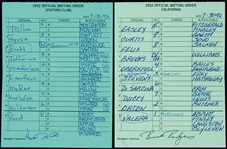 George Brett 3000th Hit Game Signed Scorecards (California vs. Kansas City, Sept. 30, 1992)