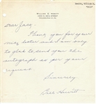 Bill Hewitt Signed Handwritten Letter (JSA)