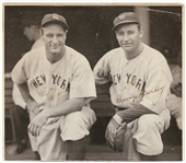 Lou Gehrig & Bump Hadley Dual-Signed 6x7 Photo (JSA)