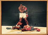 Muhammad Ali Signed "Cassius Clay" Original Wayne Prokopiak Painting (PSA/DNA)