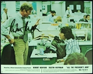 Robert Redford & Dustin Hoffman Signed "All The Presidents Men" Lobby Card (JSA)