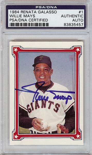 1984 Renata Galasso The Willie Mays Story Set with Signed Card No. 1 (PSA/DNA)