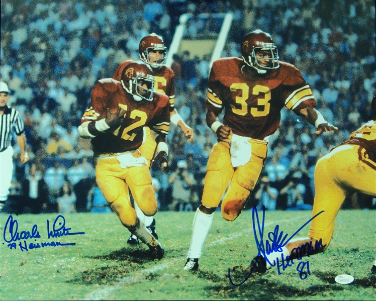 Lot Detail - Marcus Allen & Charles White Signed 16x20 USC Photo (JSA)