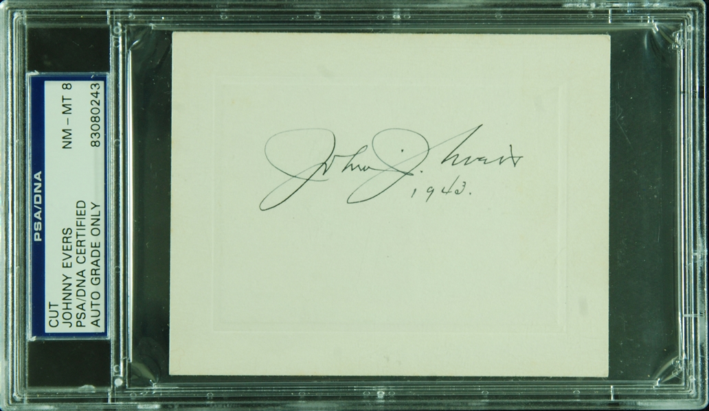 Johnny Evers Dual-Signed Thank You Card with Handwritten Note (PSA/DNA 8)