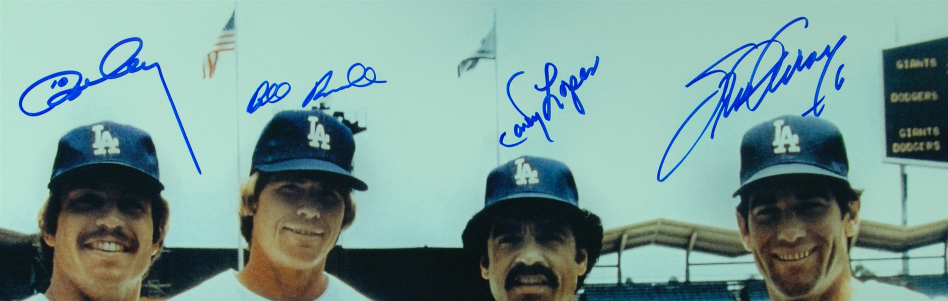 Ron Cey, Bill Russell, Davey Lopes & Steve Garvey Signed 16x20 Photo