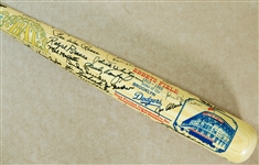 Multi-Signed Brooklyn Dodgers Ebbets Field Cooperstown Bat (64 Signatures, 7 HOFers) (PSA/DNA) 
