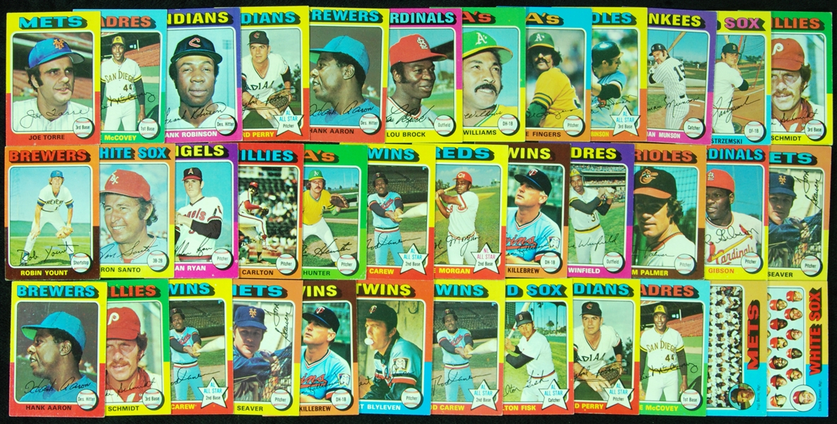 Massive Hoard of 1975 Topps Baseball With HOFers, Stars and Specials (Approx. 12,000 –plus)