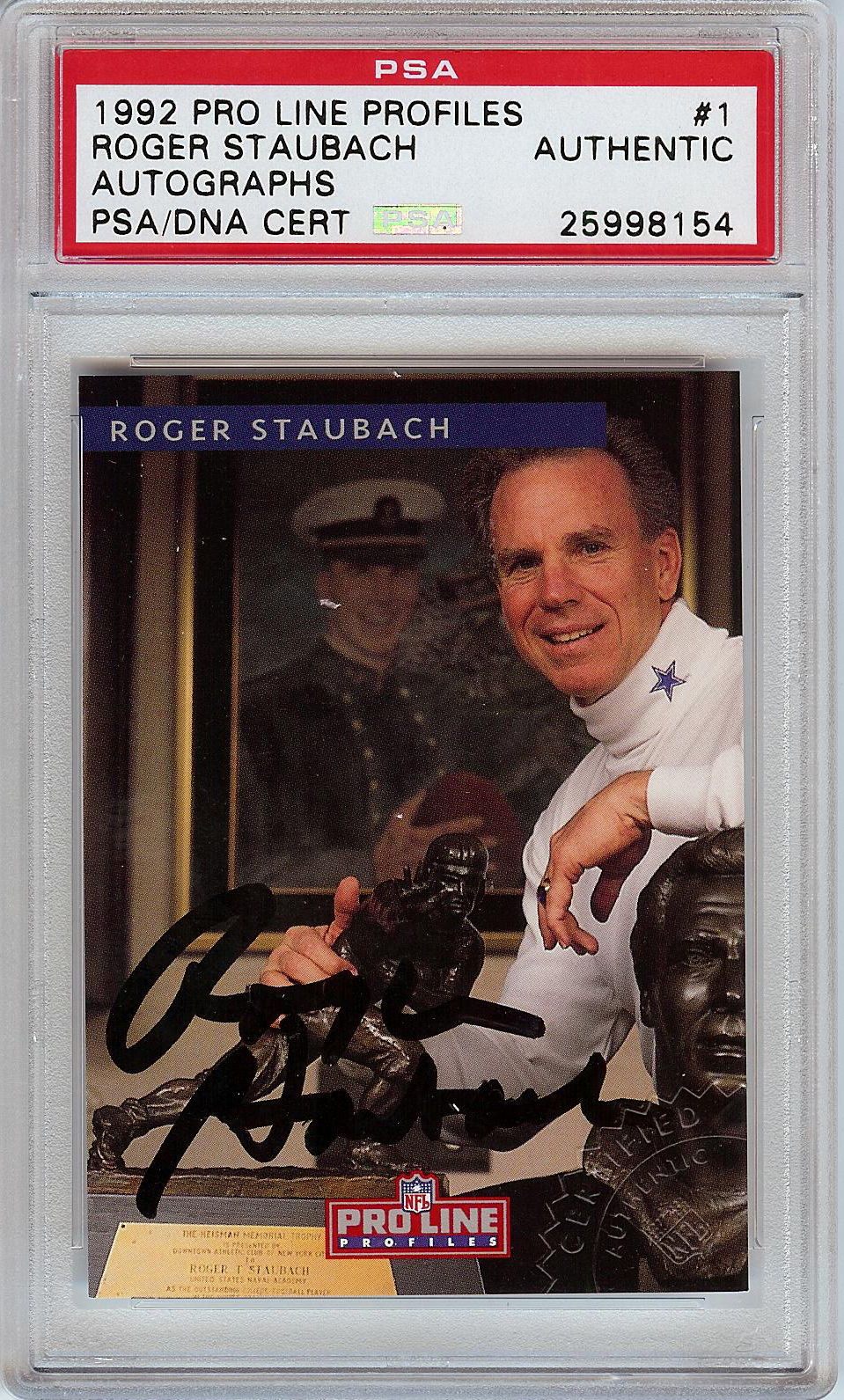 Autographed Roger Staubach 1992 NFL Proline offers Profiles Card