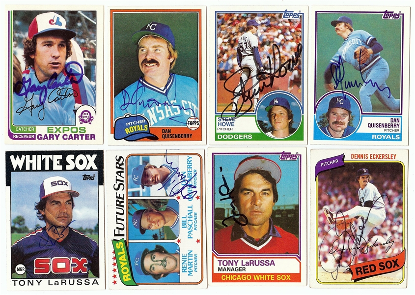 Signed 1980s Topps Baseball Group (933) with HOFers, Quisenberry (4)