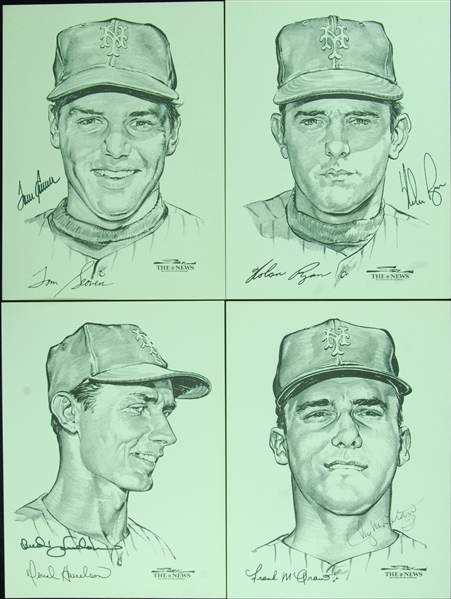 Unique 1969 NY Mets Team-Signed Portfolio of Stars (31) with Seaver, Berra, Ryan (JSA)