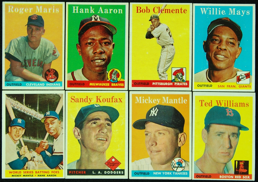 Super Condition 1958 Topps Baseball Complete Set (497)