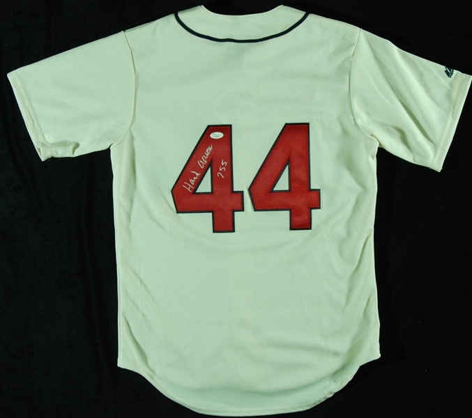 Hank Aaron Signed Braves Majestic Jersey (JSA)