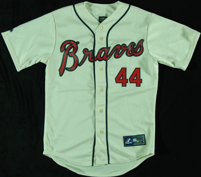 Hank Aaron Signed Braves Majestic Jersey (JSA)