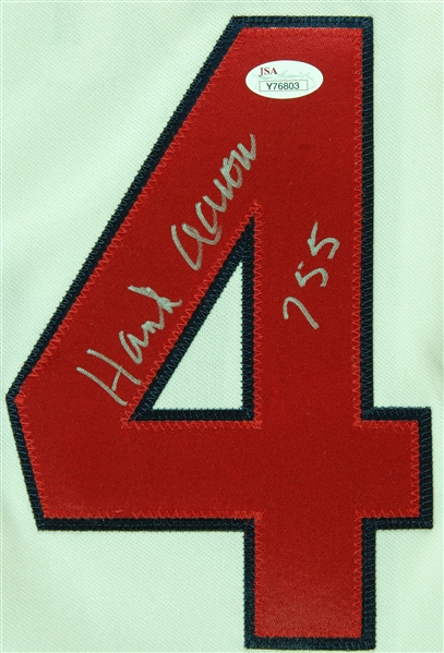 Hank Aaron Signed Braves Majestic Jersey (JSA)