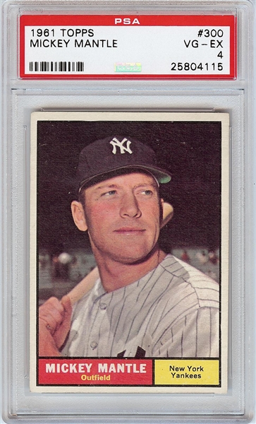 1961 Topps Mickey Mantle No. 300 PSA 4