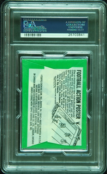 1974 Topps Football Wax Pack (Graded PSA 8)