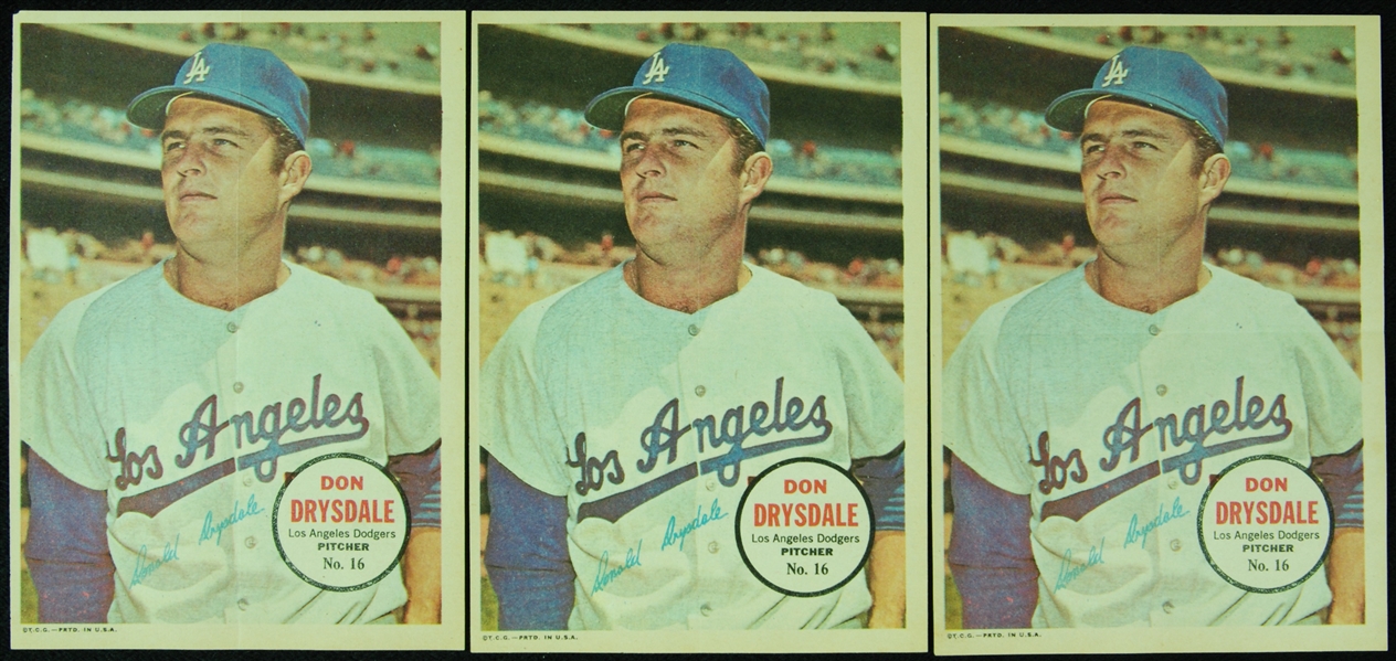 1967 Topps Baseball Poster Inserts Hoard (603) from Martucci Estate