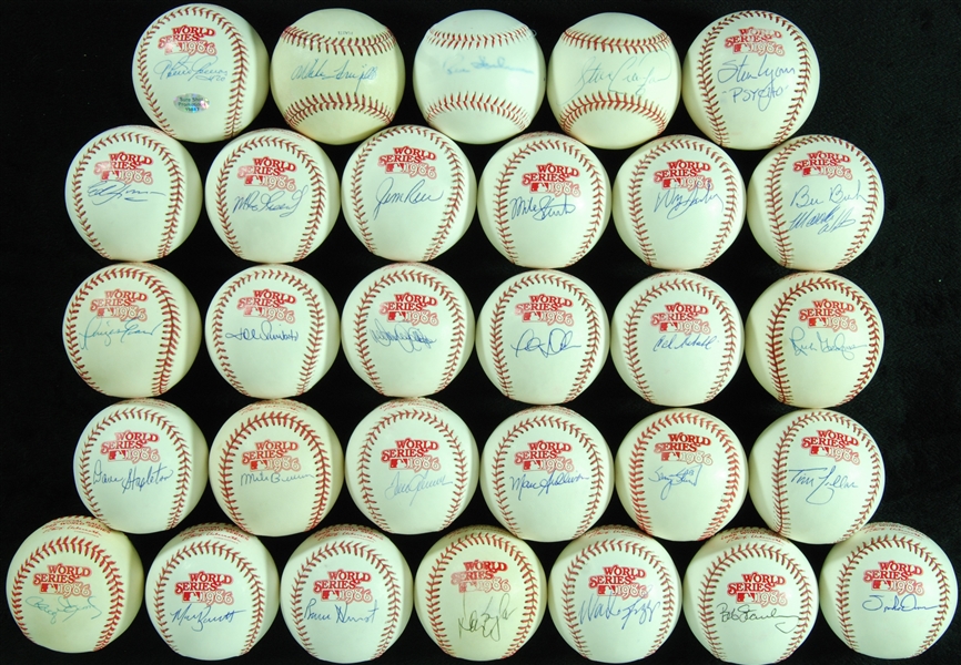 1986 Boston Red Sox Single-Signed Baseballs Group (29)