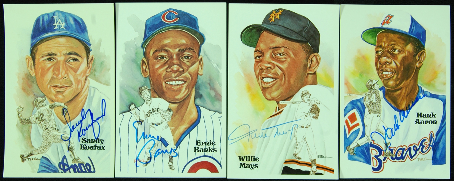 Perez-Steele HOF Postcard Set with (93) Signatures