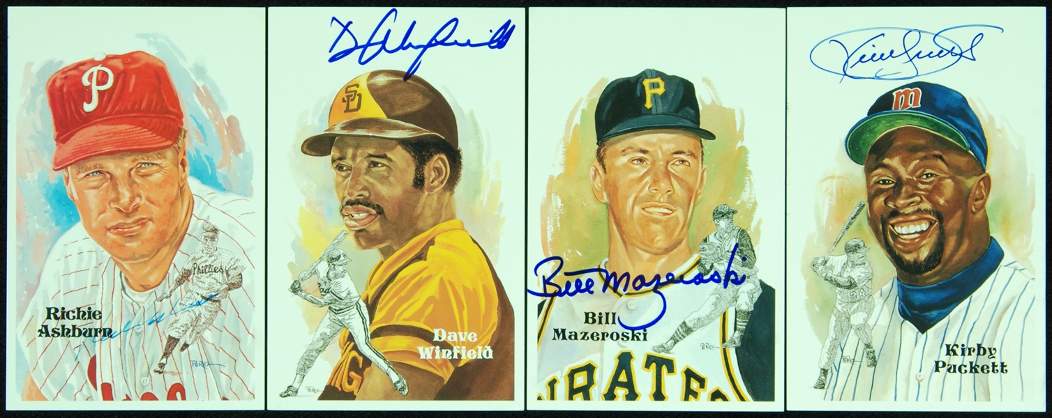 Perez-Steele HOF Postcard Set with (93) Signatures