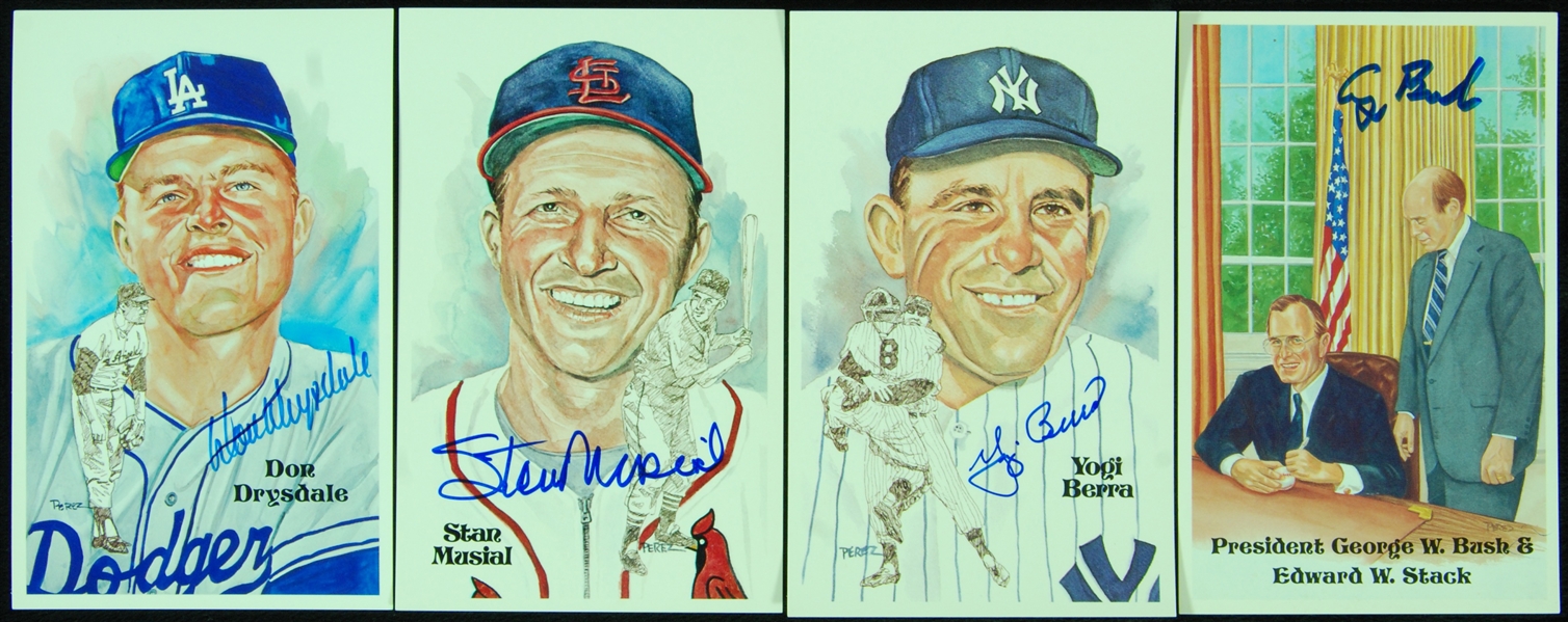 Perez-Steele HOF Postcard Set with (93) Signatures