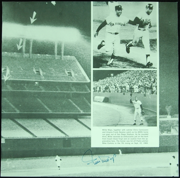 Willie Mays Signed 600th Home Run Poster (PSA/DNA)