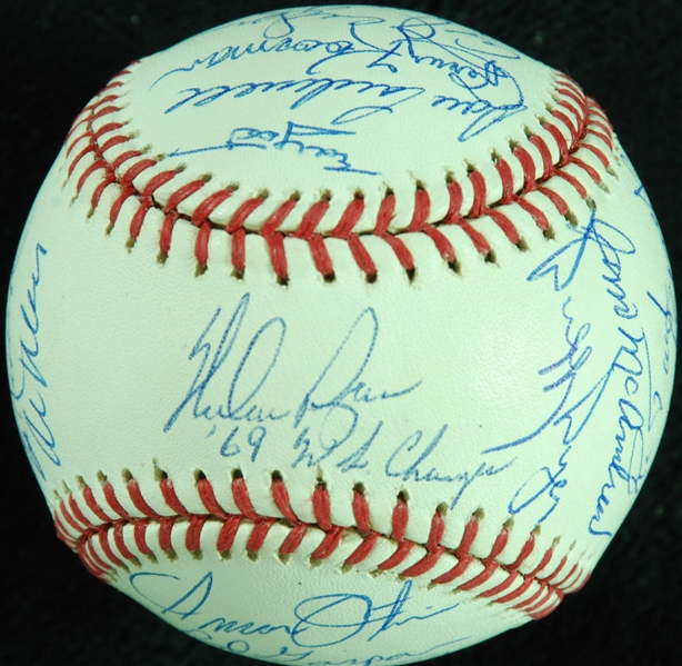 1969 New York Mets World Champions Team-Signed ONL Baseball (25) (PSA/DNA)