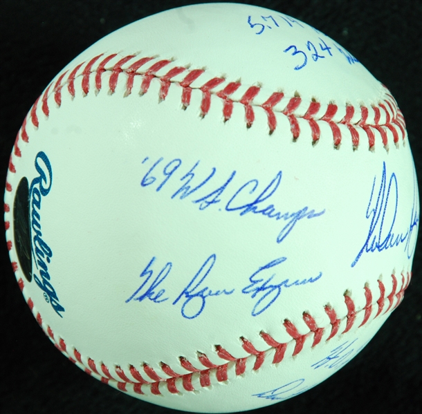 Nolan Ryan Single-Signed OML STAT Baseball (Ryan Hologram)