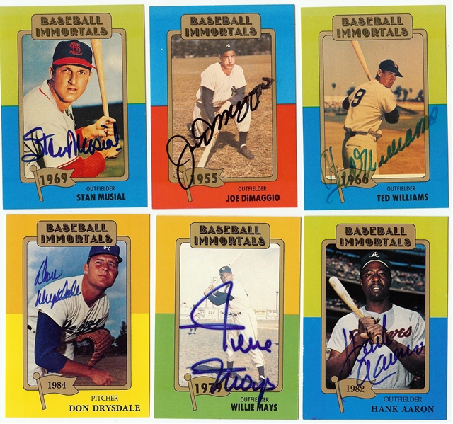 Signed Baseball Immortals Group (42) with DiMaggio, Williams