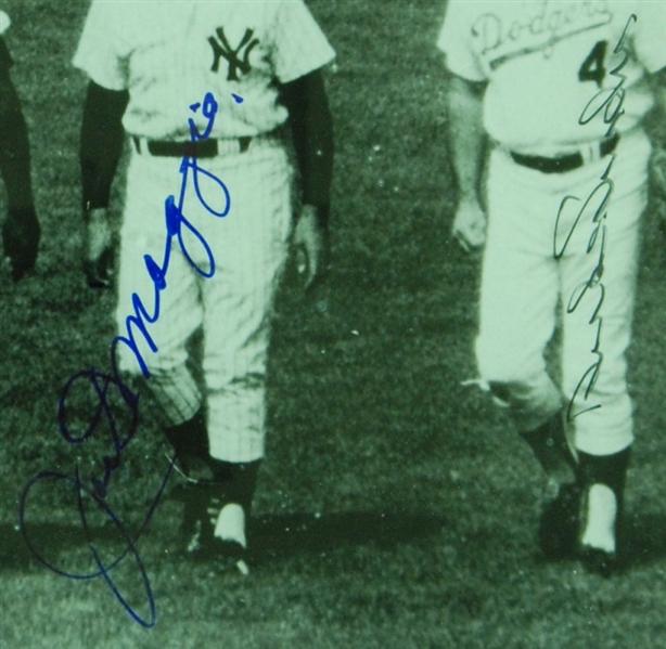 Mickey Mantle, Willie Mays, Joe DiMaggio & Duke Snider Signed Framed 8x10 Photo (PSA/DNA)