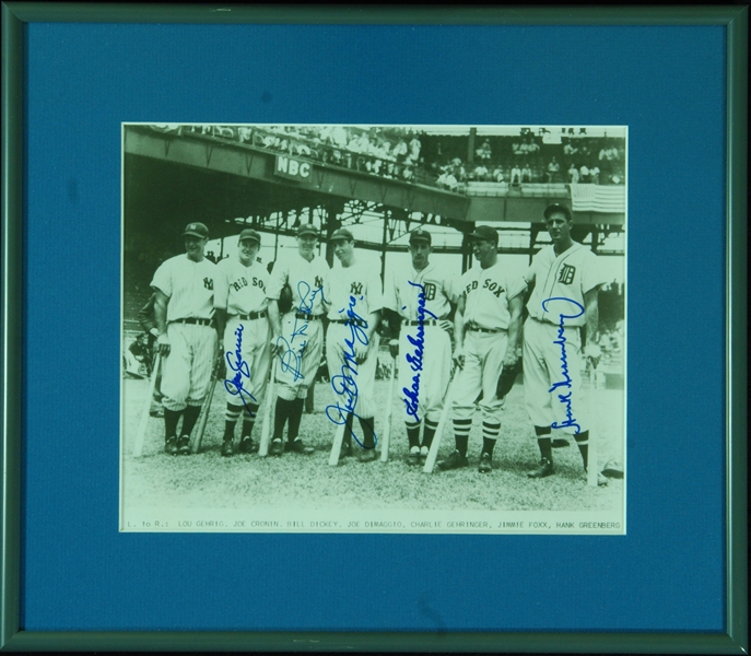 1937 All-Star Game 8x10 Photo Signed by DiMaggio, Greenberg, Cronin, Dickey & Gehringer (PSA/DNA)