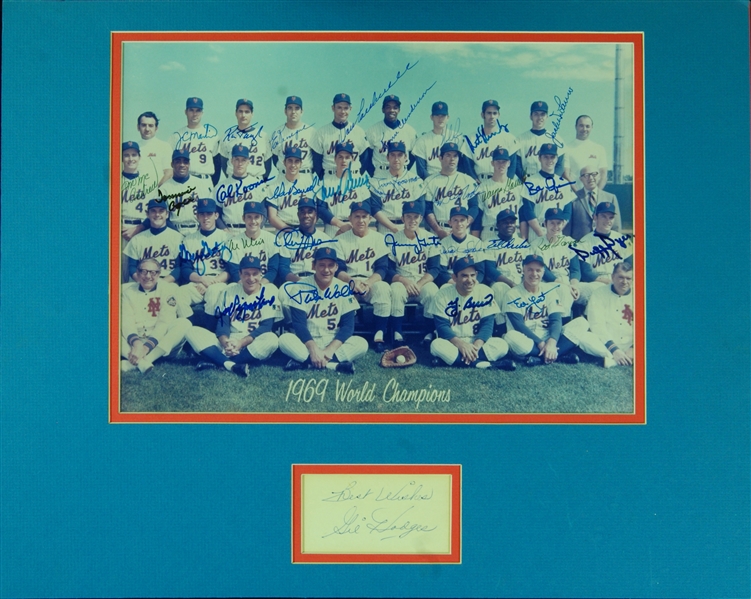 1969 New York Mets Team-Signed 11x14 Photo Display (30) (PSA/DNA)