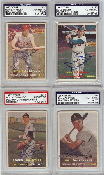 Signed 1957 Topps Baseball Starter Set (290/407)